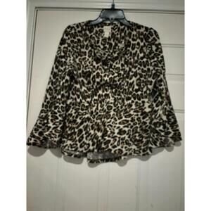 Women s sz 1 Chicos (sz 8-10) lepoard blouse 3/4 sleeves #1153